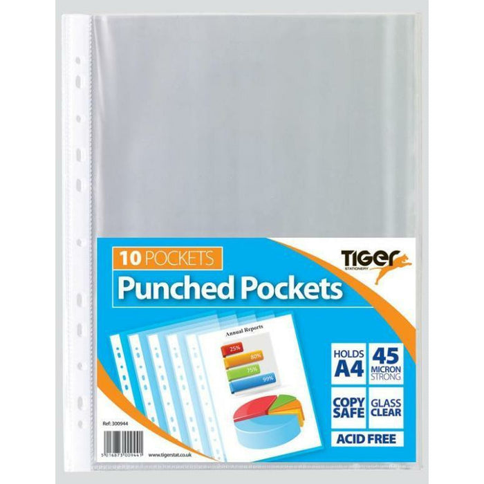 Tiger A4 10 Plastic Pockets