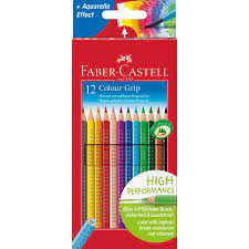 Faber-Castell 12 Colour Grip Colouring Pencils
