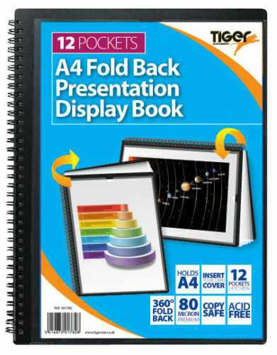 Tiger A4 Fold Back 12 Pocket Display Book