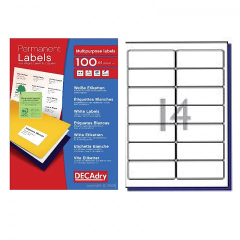Decadry 14 per sheet Labels
