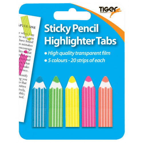 Tiger Pencil Neon Sticky Highlighter Tabs