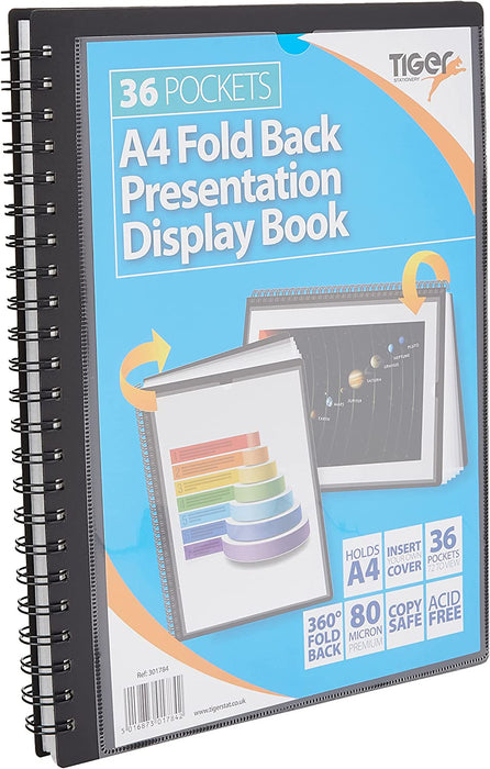 Tiger 36 A4 Fold Back Pocket Display Book