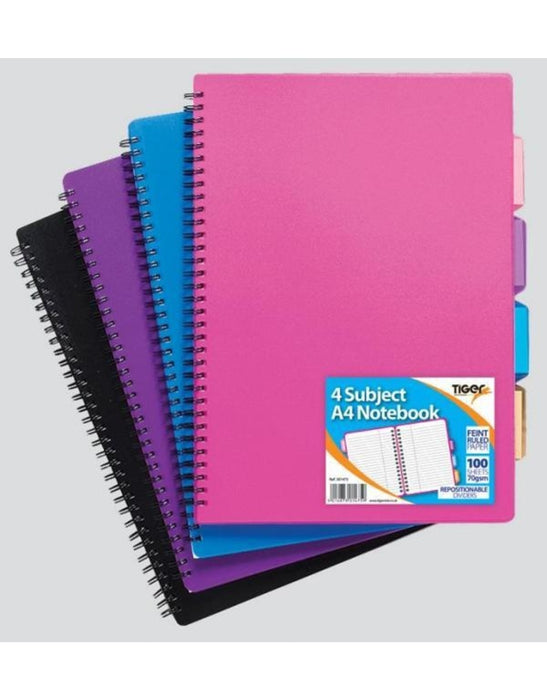 Tiger A4 4 Subject Notebook
