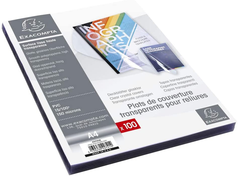 Exacompta Clear Transparent Binding Covers