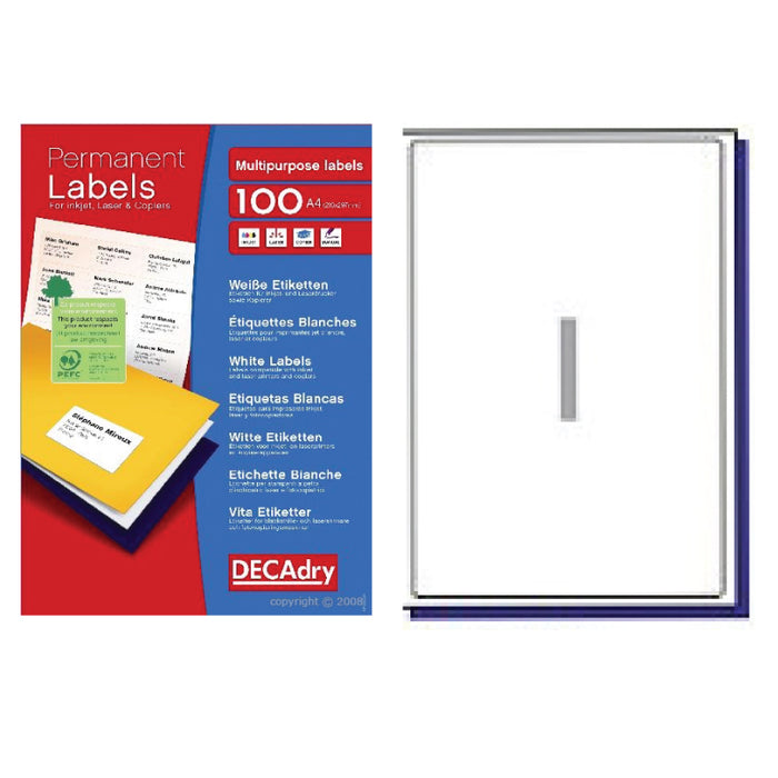 Decadry 1 per sheet Labels