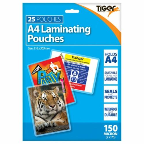 Tiger A4 25 Pk Laminating Pouches