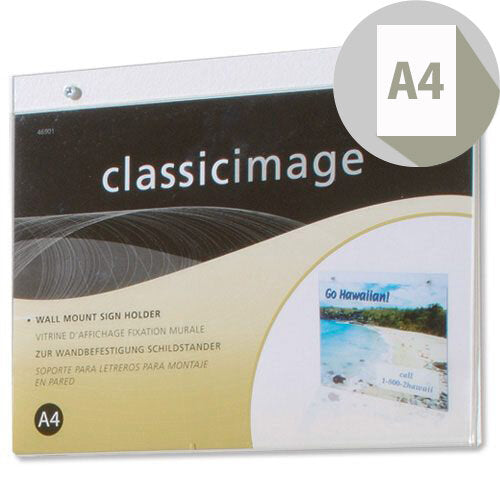 Deflecto Wall Mount Sign Holder Landscape