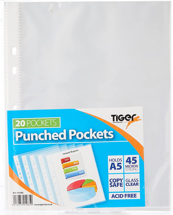 Tiger A5 Plastic Pockets
