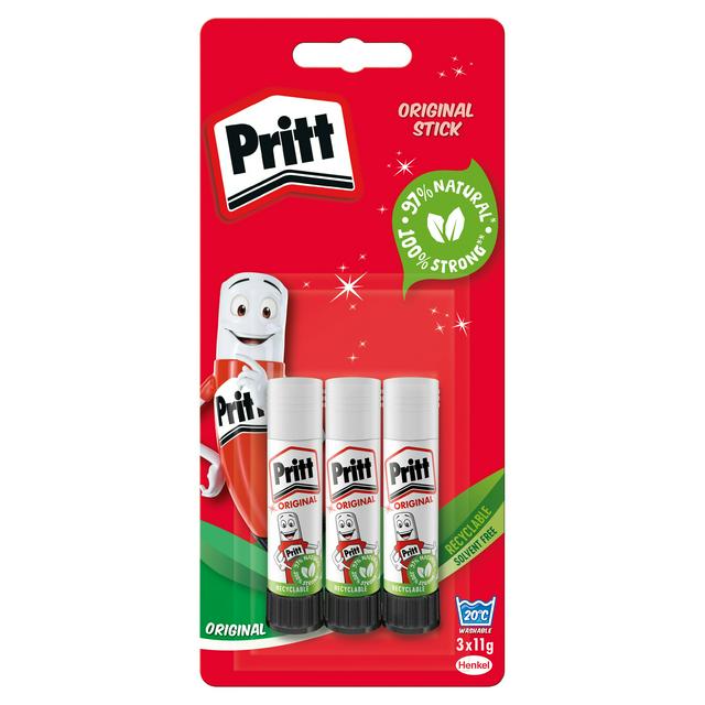 Pritt Glue Stick Value Pack - 11G X 3