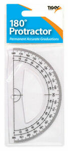 Tiger 180 Degree Clear Plastic Protractor