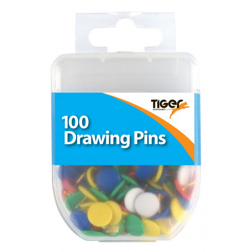 Tiger Coloured Drawing Pins