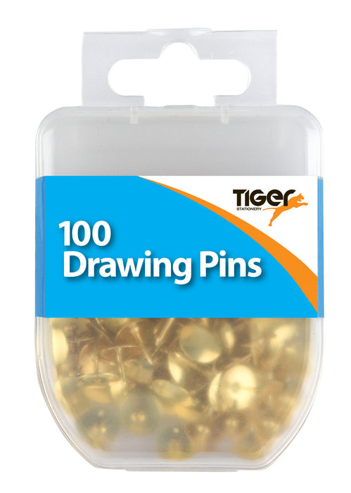 Tiger Brass Drawing Pins